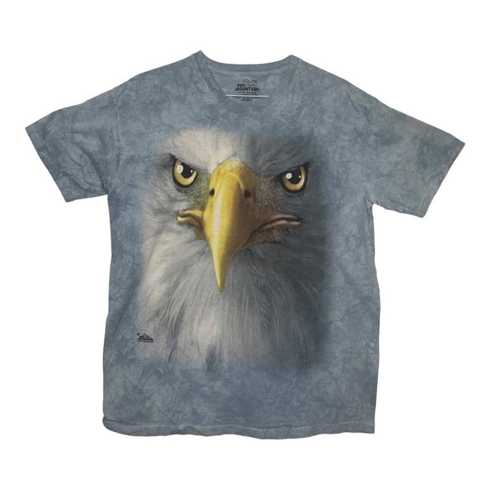 The Mountain mens XL blue tye dye eagle face cool unique 00 y2k allover tie